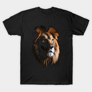 Prideful Protector: Lion's Vigilance Showcased on Graphic Tee T-Shirt